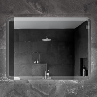 Зеркало с лазерной гравировкой, контурной подсветкой и сенсорным выключателем CZR-SPC-DUET-1100-800-LED-TCH, 12V, 220-240V, 1100x800x30 - Gidratop.ru изображение