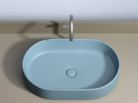 Умывальник чаша накладная овальная (цвет Голубой Матовый) Element 608x385x122мм - Gidratop.ru изображение