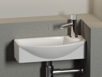 Умывальник подвесной прямоугольный  с крепежом (чаша слева, отверстие под смеситель справа) Element 455x220x130мм - Gidratop.ru изображение