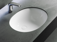 Умывальник овальный встраиваемый под столешницу Element 560x420x195мм, с крепежом и шаблоном для установки - Gidratop.ru изображение