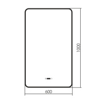 Зеркало ABBER See AG6114SWHB с подсветкой, сенсорный выключатель, диммер, часы, подогрев, черный - Gidratop.ru изображение