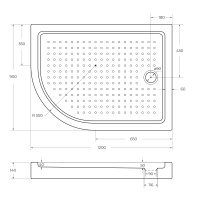Акриловый поддон CEZARES TRAY-A-RH-120/90-550-15-W-R - Gidratop.ru изображение