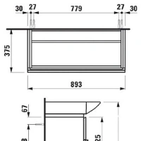 Тумба под раковину Laufen Palace 90 см, подвесная, 2 ящика, белый матовый, 4.0125.2.075.463.R - Gidratop.ru изображение