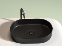 Умывальник чаша накладная овальная (цвет Черный Матовый) Element 608x385x122мм - Gidratop.ru изображение