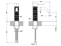 GESSI 316 смеситель для раковины на 1 отверстие, без донного клапана, излив 123мм, цвет: steel brushed - Gidratop.ru изображение