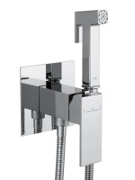 Смеситель с гигиеническим душем встраиваемый WONZON & WOGHAND CUBE, Хром (WW-88829016-CR) - Gidratop.ru изображение