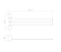 Полотенцедержатель поворотный WONZON & WOGHAND CARBON, Черный (WW-7731) - Gidratop.ru изображение