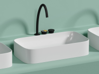 Умывальник чаша накладная прямоугольная (цвет Белый Матовый) Element 705x380x150мм - Gidratop.ru изображение