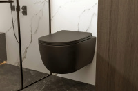 Унитаз ABBER Bequem AC1104MB подвесной черный матовый, безободковый - Gidratop.ru изображение