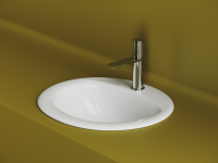 Раковина встраиваемая сверху CERAMICANOVA Sun овальная с переливом 515x455x200 мм цвет белый арт. CN6080 - Gidratop.ru изображение