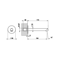 Gessi Ingranaggio настенный излив, средней длины, цвет: хром - Gidratop.ru изображение
