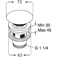 Донный клапан Villeroy&Boch Click-clack, с керамической крышкой, с переливом, цвет альпийский белый, 8L033401 - Gidratop.ru изображение