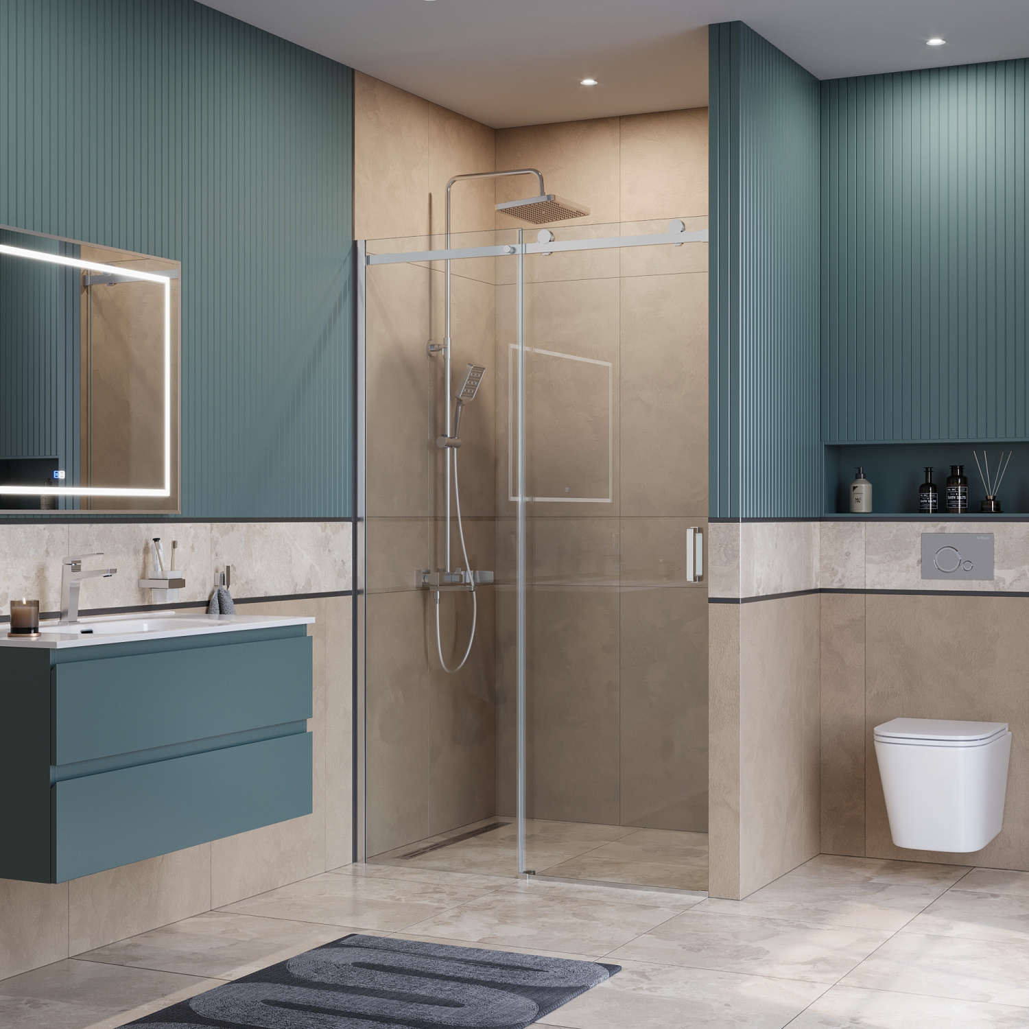 Душевая дверь BelBagno SOFT_CLOSE-2-BF-1-130-C-Cr