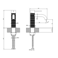 GESSI 316 смеситель для раковины на 1 отверстие, без донного клапана, излив 123мм, цвет: brushed black metal pvd - Gidratop.ru изображение
