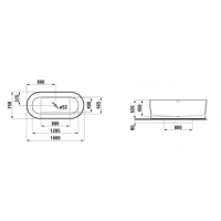 Ванна Laufen Val 2302820000001 160 х 75 см, из искусственного камня, белая - Gidratop.ru изображение