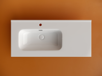 Раковина накладная мебельная CERAMICANOVA Element чаша слева с отверстием под смеситель 1010x465x180 мм цвет белый CN7003L - Gidratop.ru изображение