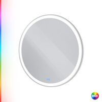 MULTICOLORE Зеркало со встроенной разноцветной подсветкой RGB и сенсорным выключателем, круглое CZR-SPC-MC-800-RGB-TCH, 12V, 220-240V, 800x30 - Gidratop.ru изображение