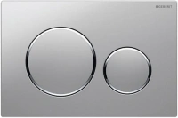 Клавиша Geberit Sigma 115.882.KN.1 Type 20 рамка и кнопки: хром матовый, обод: хром глянец, двойной смыв - Gidratop.ru изображение
