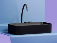 Умывальник чаша накладная прямоугольная (цвет Черный Матовый) Element 705x380x122мм - Gidratop.ru изображение