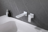 Смеситель ABBER Daheim AF8212W для раковины скрытого монтажа, белый матовый - Gidratop.ru изображение