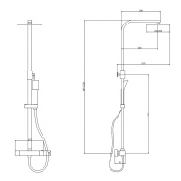 Душевая стойка ABBER Daheim AF8260B с термостатом без излива, черный матовый - Gidratop.ru изображение