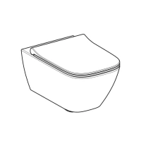 Подвесной унитаз Geberit Smyle Square 500.685.01.1 Rimfree, безободковый с крышкой-сиденьем микролифт (выставочный образец) - Gidratop.ru изображение