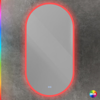 ELLISSE Зеркало с контурной разноцветной подсветкой RGB и сенсорным выключателем, CZR-SPC-ELS-550-1050-RGB-TCH, 12V, 220-240V, 550x1050 - Gidratop.ru изображение