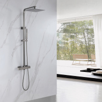 Душевая стойка ABBER Daheim AF8260NGL с термостатом без излива, никель - Gidratop.ru изображение