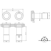 GESSI HABITO UNITO смеситель настенный встраиваемый, термостатический, с переключателем на 2 положения, внешняя часть, цвет Black Metal PVD - Gidratop.ru изображение