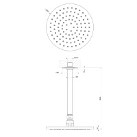 GESSI INCISO потолочная верхний душ шарнирная на 1/2, Oslash;200 мм, цвет: finox - Gidratop.ru изображение