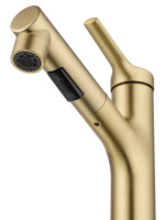 Смеситель для раковины с выдвижным изливом WONZON & WOGHAND, Брашированное золото (WW-A40862-BG) - Gidratop.ru изображение