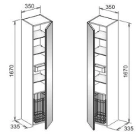 Шкаф пенал Keuco Royal 60 32131 450001, 35 х 167 см, кашемир матовый - Gidratop.ru изображение