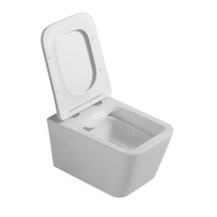 Комплект подвесной унитаз ABBER Rechteck AC1201 белый с инсталляцией AC0105 и кнопкой AC0121MCH матовый хром - Gidratop.ru изображение