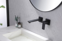 Смеситель ABBER Weiss Insel AF8082W для раковины скрытого монтажа, белый-хром - Gidratop.ru изображение