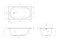 Акриловая ванна CEZARES ECO-120-70-40-W37 - Gidratop.ru изображение