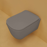 Унитаз подвесной 54х35см безободковый, с системой экономии воды 3л, c креплением, цвет: Ferro matt - Gidratop.ru изображение