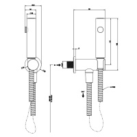 GESSI гигиенический душ с держателем с подводом воды и шлангом 1250 мм., цвет Black XL - Gidratop.ru изображение