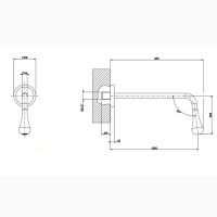 Gessi Goccia настенный излив 250мм, для монтажа с удаленным управлением 33700/33743 (не входит в комплект), цвет: хром - Gidratop.ru изображение