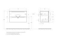 ETNA 39 База под раковину подвесная с двумя выкатными ящиками, с доводчиками, Rovere Moro, 800x390x500, ETNA39-800/390-2C-SO-RW-P - Gidratop.ru изображение