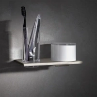 Держатель двойной Keuco Edition 400 11553059000 со стаканом и дозатором жидкого мыла, никель шлифованный - Gidratop.ru изображение