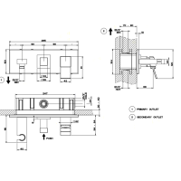 Gessi внутренняя часть встраиваемого смесителя  на 2 выхода - Gidratop.ru изображение