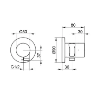 Вентиль запорный Keuco IXMO 59557370201 на 2 потребителя, с выводом для шланга и держателем лейки, черный матовый - Gidratop.ru изображение