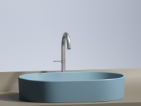 Умывальник чаша накладная овальная (цвет Голубой Матовый) Element 608x385x122мм - Gidratop.ru изображение