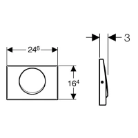 Клавиша Geberit Delta 115.108.00.1 10, старт/стоп, нержавеющая сталь - Gidratop.ru изображение