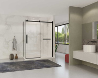 Душевой уголок Como Soft VSR-1CS8015CLB, 1500*800, черный, стекло прозрачное - Gidratop.ru изображение