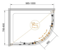 Душевой уголок CEZARES ECO-O-RH-2-100/80-C-Cr - Gidratop.ru изображение