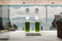 Раковина отдельностоящая прозрачная ABBER Kristall AT2701Emerald-H зеленая - Gidratop.ru изображение