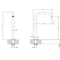GESSI 316 отдельно стоящий излив h=230мм , цвет: brushed black metal pvd - Gidratop.ru изображение