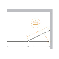 душевая перегородка универсальная LIBERTA-L-1-TB-130-C-NERO - Gidratop.ru изображение