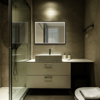 Зеркало ABBER See AG6110SCL-0.8 с подсветкой, бесконтактный выключатель, диммер, черный - Gidratop.ru изображение